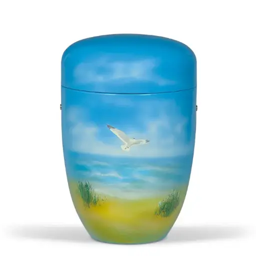 [3665] Blau, Airbrush - "Möwe am Strand"