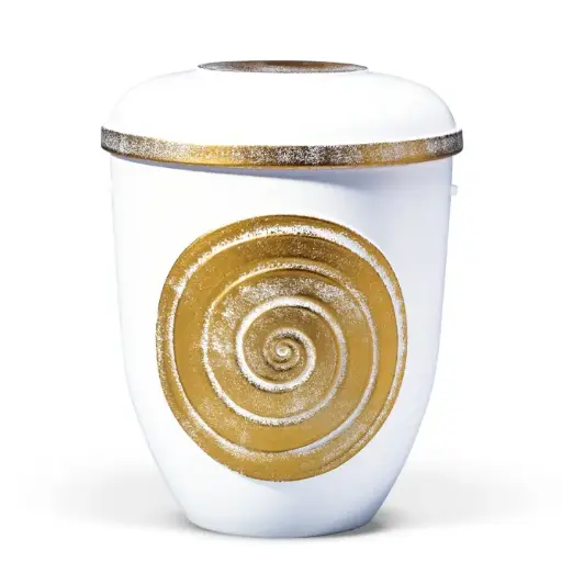 [9631] Weiß, Spiralen in Gold schattiert