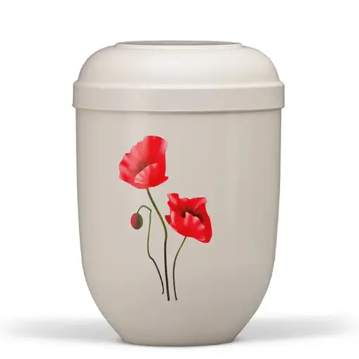 [21111] Cremeweiß, Airbrush Motiv:  Mohnblume
