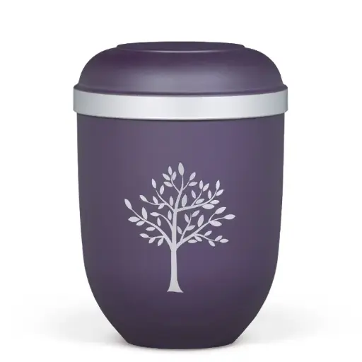 [21330 B-SI] Violett-Velours, Silberrand, Moderner Baum