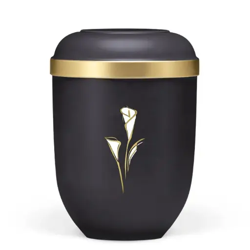 [21350 CA] Anthrazit-Velour, Goldrand, Calla Gold/Weiss verspiegelt