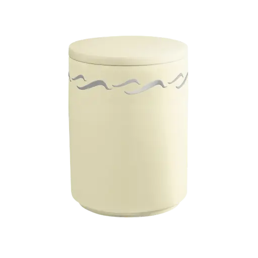[36253] AQUA BRISE BIO-LEHM Urne sandbeige silber