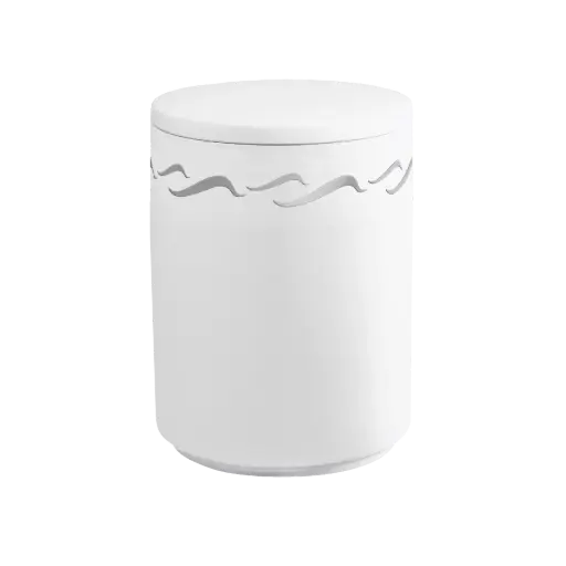 [36254] AQUA BRISE BIO-LEHM Urne weiß silber