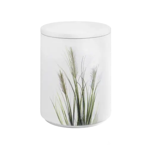 [37543] AQUA FLORA BIO-LEHM Urne Binsen weiß