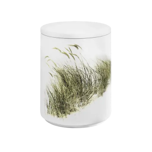 [37545] AQUA FLORA BIO-LEHM Urne Strandhafer weiß
