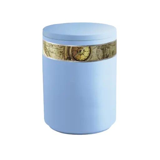 [36275] AQUA OZEAN BIO-LEHM Urne atlantikblau silber