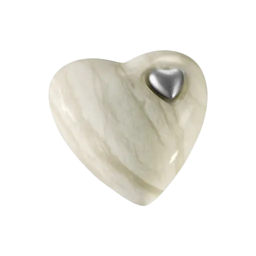 [35712] HERZ BIO-LEHM Urne Marmor silber