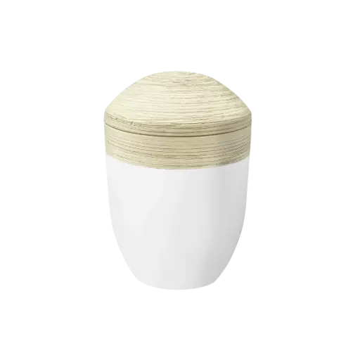 [38305] HORIZONT PURE BIO-LEHM Urne sandbeige weiß
