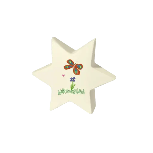 [38610] JUNIOR STERN Urne Schmetterling sandbeige