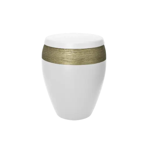 [38318] LUXOR SEMI OMEGA BIO-LEHM Urne weiß gold