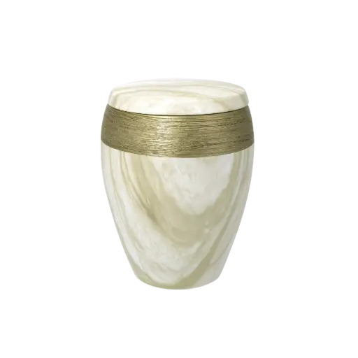 [38320] LUXOR SEMI OMEGA BIO-LEHM Urne Marmor gold