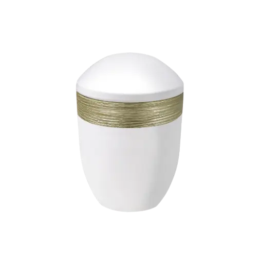 [37614] LUXOR SEMI PURE BIO-LEHM Urne weiß gold