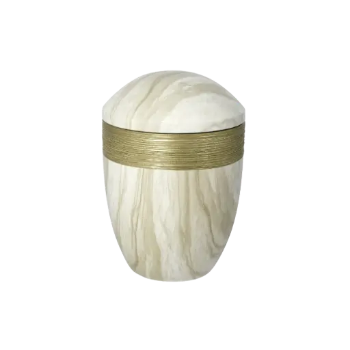[38326] LUXOR SEMI PURE BIO-LEHM Urne Marmor gold