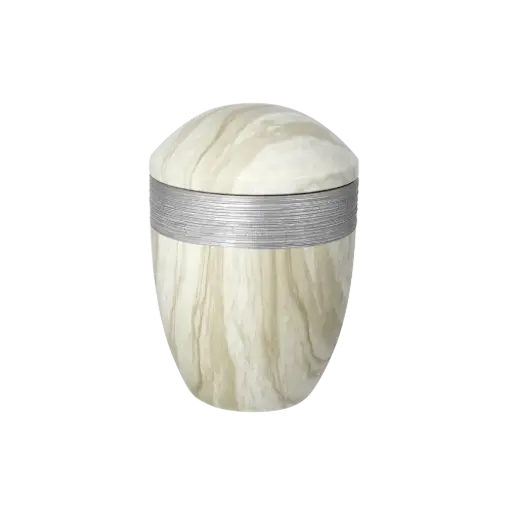 [38327] LUXOR SEMI PURE BIO-LEHM Urne Marmor silber