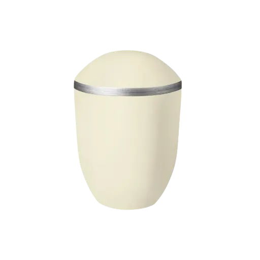 [37045] PURE BIO-LEHM Urne sandbeige silber