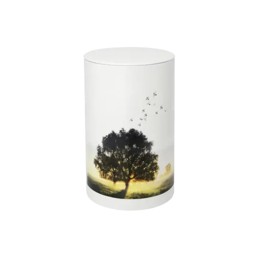 [38338] RUHEBAUM BIO-LEHM Urne Luft weiß