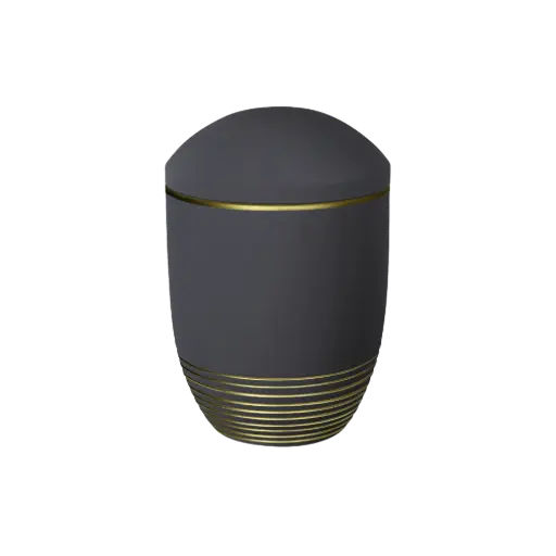[38048] WAVE BIO-LEHM Urne anthrazit gold