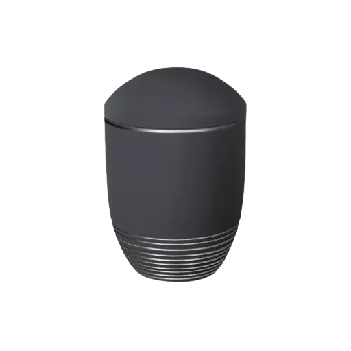 [38049] WAVE BIO-LEHM Urne anthrazit silber