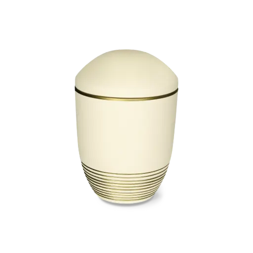 [15059] WAVE BIO-LEHM Urne sandbeige gold