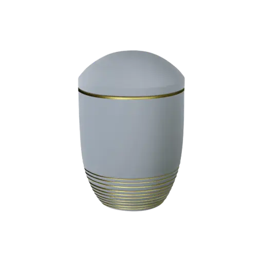 [38054] WAVE BIO-LEHM Urne taubenblau gold