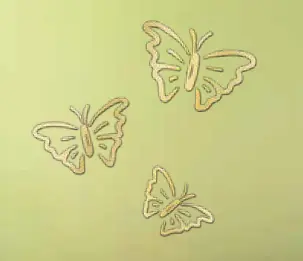 [37313] DREI SCHMETTERLINGE Dekor gold