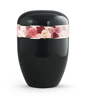 [2/13FS] Edition Fleur, Klavierlack schwarz, Rosen, biol. abbaub.