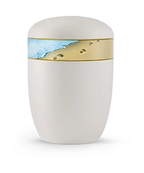 [1021] Edition Seeurnen, samton weiß, Fußspuren im Sand, Anhydrit-Tonolith
