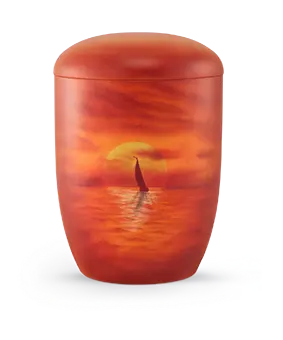 [1603] Edition Seeurnen, Airbrushmotiv Segelboot, Anhydrit-Tonolith