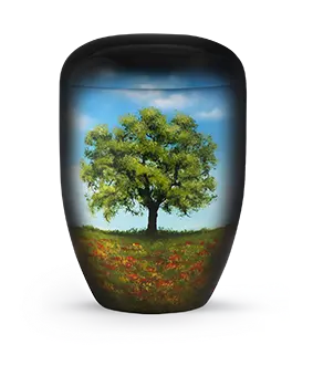 [2115] Edition Airbrush, Baum in Mohnfeld, biol. abbaub.