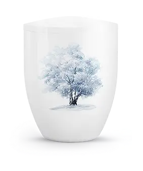 [3415] Edition Silva, Hochglanz weiß, Winterbaum, biol. abbaub.