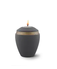 [6777L] Edition Colour Line, samton graphit - Gedenklicht, Handbemaltes Dekor altgold, Keramik (18)