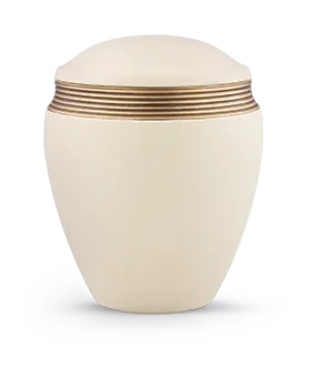 [6778] Edition Colour Line, samton creme, Handbemaltes Dekor altgold, Keramik