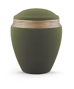[6787] Edition Colour Line, samton palmgrün, Handbemaltes Dekor altgold, Keramik