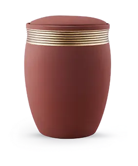 [6885] Edition Colour Line, samton rotbraun, Handbemaltes Dekor altgold, Keramik