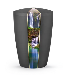 [7210] Edition Natura, samton anthrazit, Wasserfall, biol. abbaub.
