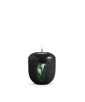 [P33FL] Edition Fleur, Klavierlack schwarz - Calla, Gedenklicht