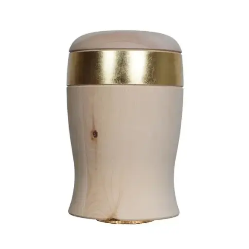 [5900.15Z] Urne Cielo Linea Zirbel mit gold, Holz, 30x19,5 (4L)
