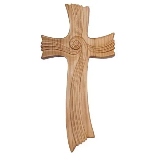 [U707073K] Urne Symbolkreuz La Vita Kirsche, Satiniert, 24 cm (10ml)