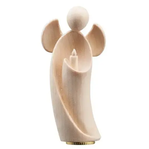 [U118009Z] Urne Engel Amore mit Kerze Zirbel, Natur, 11,5 cm (5ml)