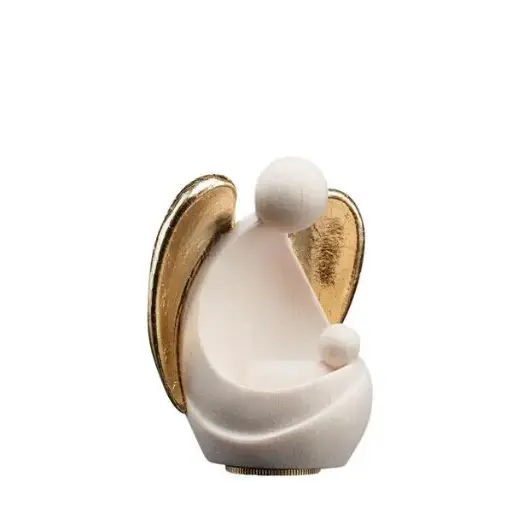[U145003] Urne Schutzengel Amore sitzend Ahorn, Natur+Gold, 8 cm (5ml)